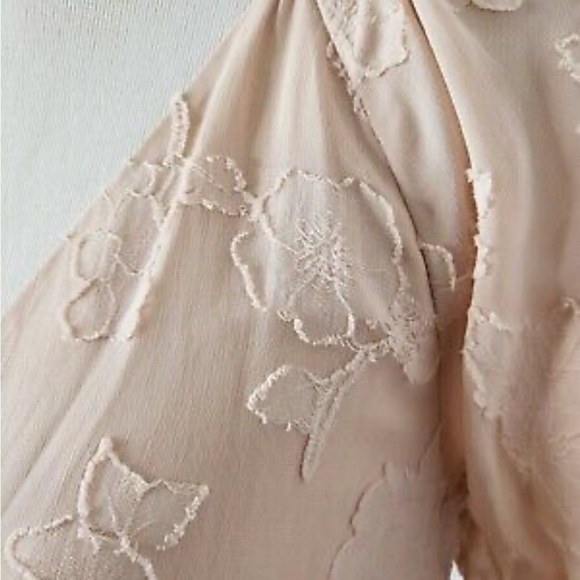 JOIE Women's Leighan Burnout Floral Midi Dress Tie Waist Blush Pink - Picture 6 of 6